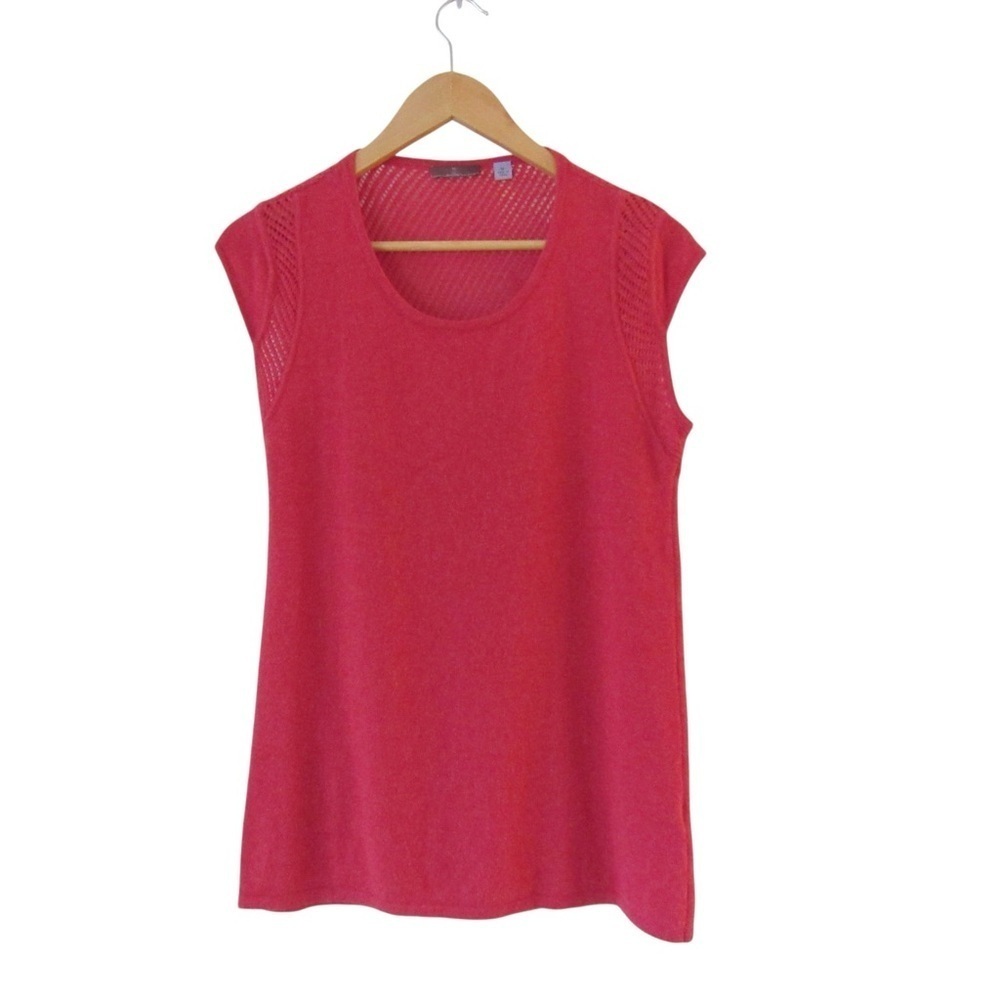 Cullen Sleeveless Cashmere Sweater Medium Berry Pink Classic Knit Minimalist